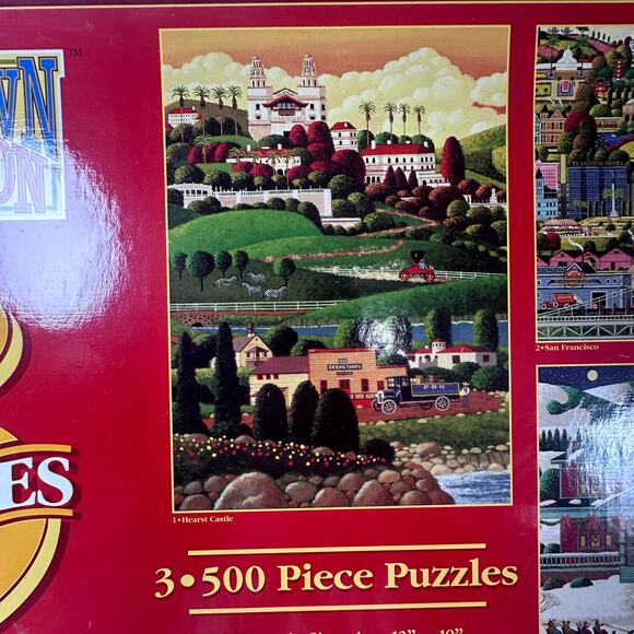 Vintage 1999 Hometown Collection 3-500 piece jigsaw puzzles - Picture 2 of 10